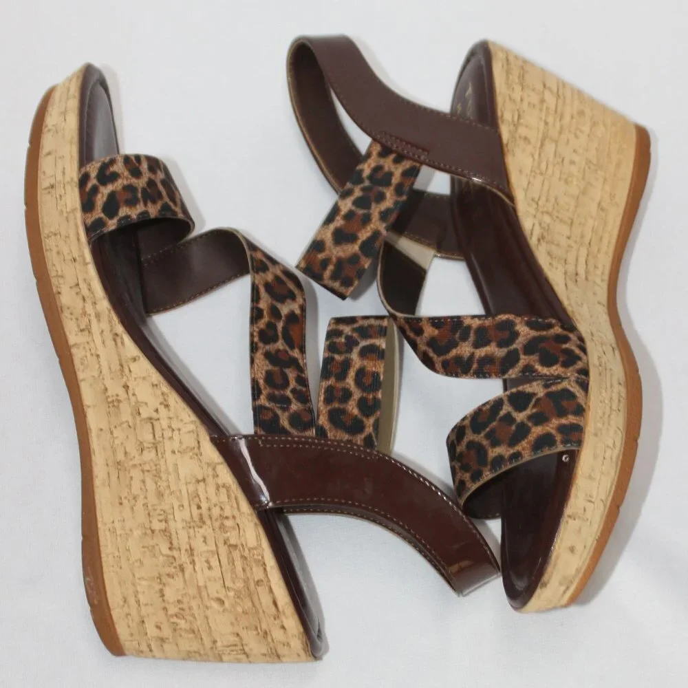 Tuscany Easy Street Leopard Print Sandals